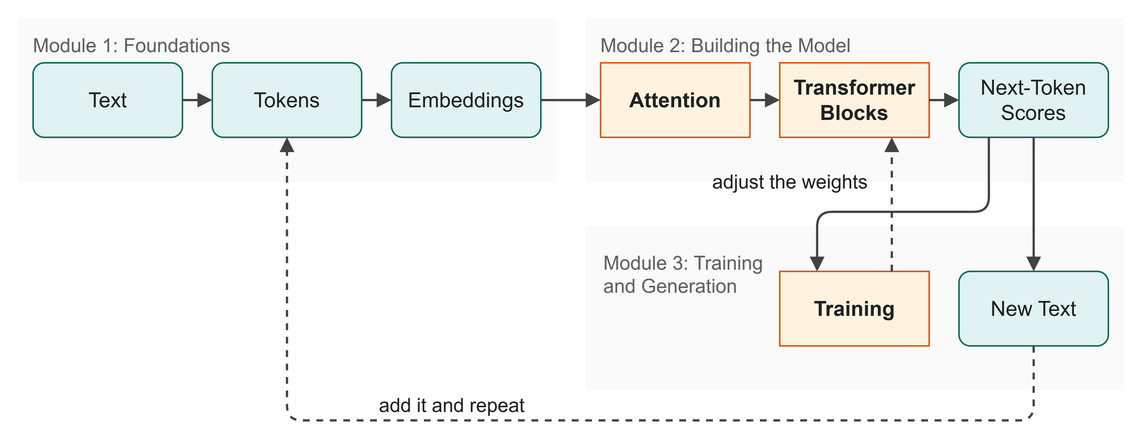 The full journey from text to trained model